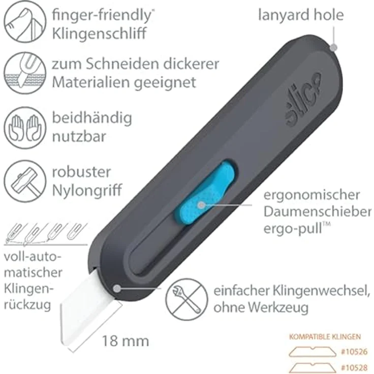 SLICE Cuttermesser Slice 10558, Teppichmesser mit smart-retract und keramischer Klinge, minimiertes Verletzungsrisiko – Bild 4
