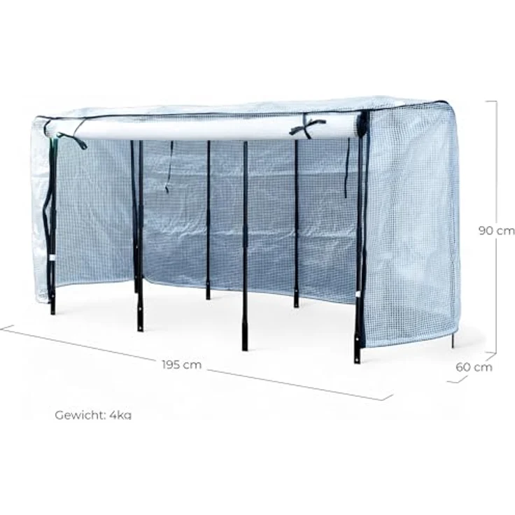 osoltus Gewächshausaufsatz Hochbeet 195 x 60 x 90cm, pulverbeschichtetes Metall, textilverstärkte Folie, Lichtbrechung schützt vor Verbrennungen – Bild 3