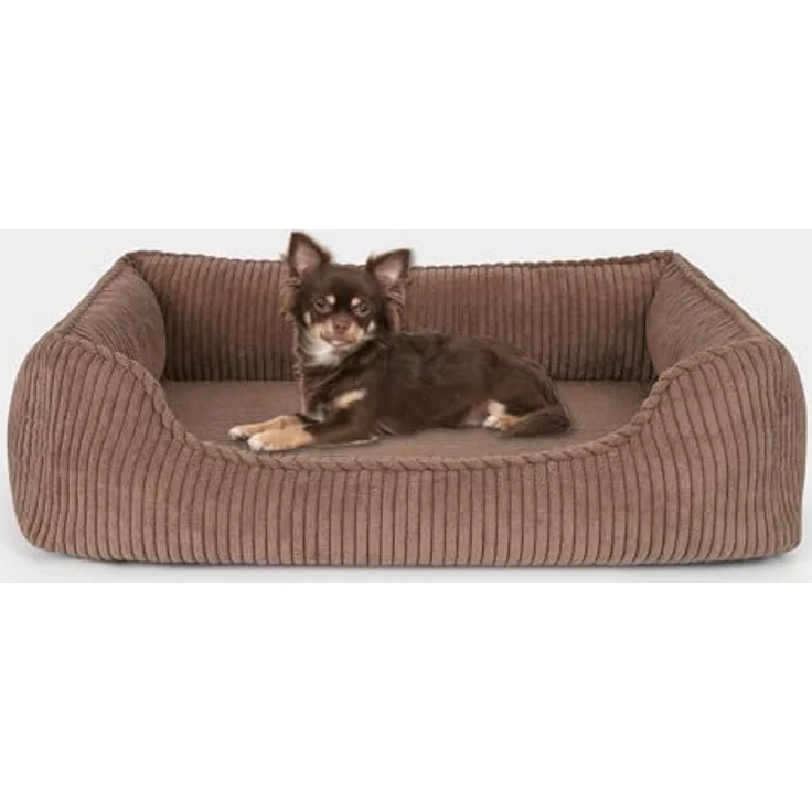 PAW WOW Anton Hundebett | Orthopädisches Hundekissen für kleine und mittelgroße Hunde, Braun, 80x60cm, Memory Foam-Technologie, waschbarer Bezug – Bild 1