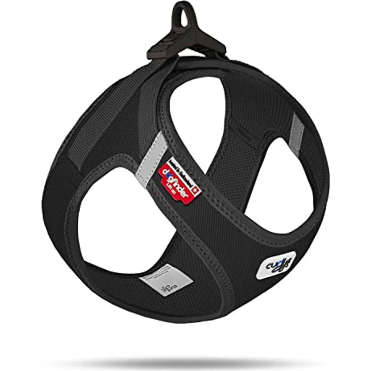 Curli Vest Harness Clasp Cord Black 2XS - Hundegeschirr mit ergonomischer Passform und reflektierenden Streifen