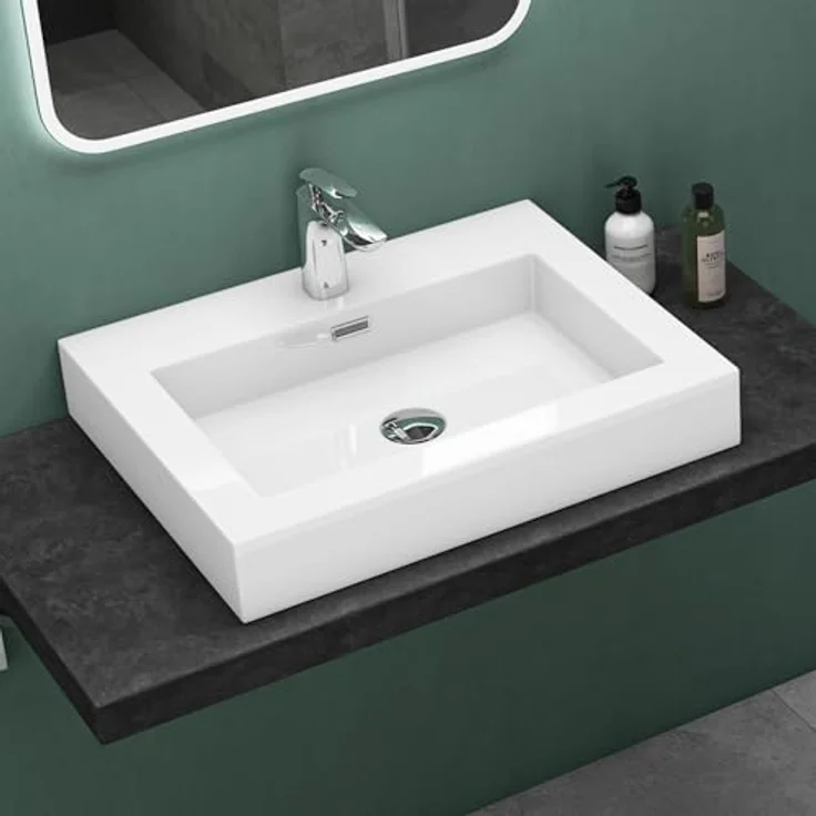 Mai & Mai Aufsatzwaschbecken Col18 mineralguss gussmarmor - Hochwertiges Qualitätsprodukt, Edel und Modern  – Bild 2
