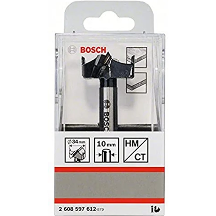 Bosch Carbide Scharnierlochbohrer Kunstbohrer 34 mm Durchmesser, 90 mm Länge, präzise und langlebig für Holz – Bild 1