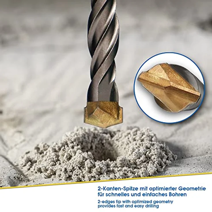 S&R Hammer-Bohrersatz 4-12mm, Beton-, Stein- und Granit-Bohrer mit Karbid-Hartmetall-Spitze und SDS-Plus Aufnahme für Mauerwerk und Ziegel – Bild 3