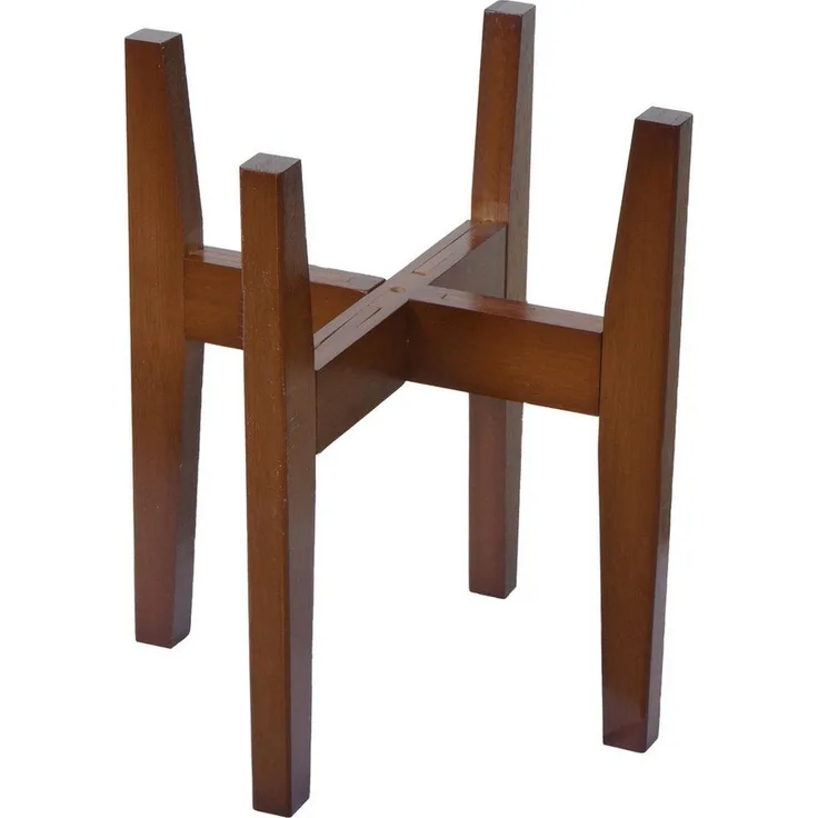 MCW Blumenständer MCW-Q31, Verstellbarer Pflanzenständer aus Bambus, Indoor, für Töpfe bis 30,5 cm