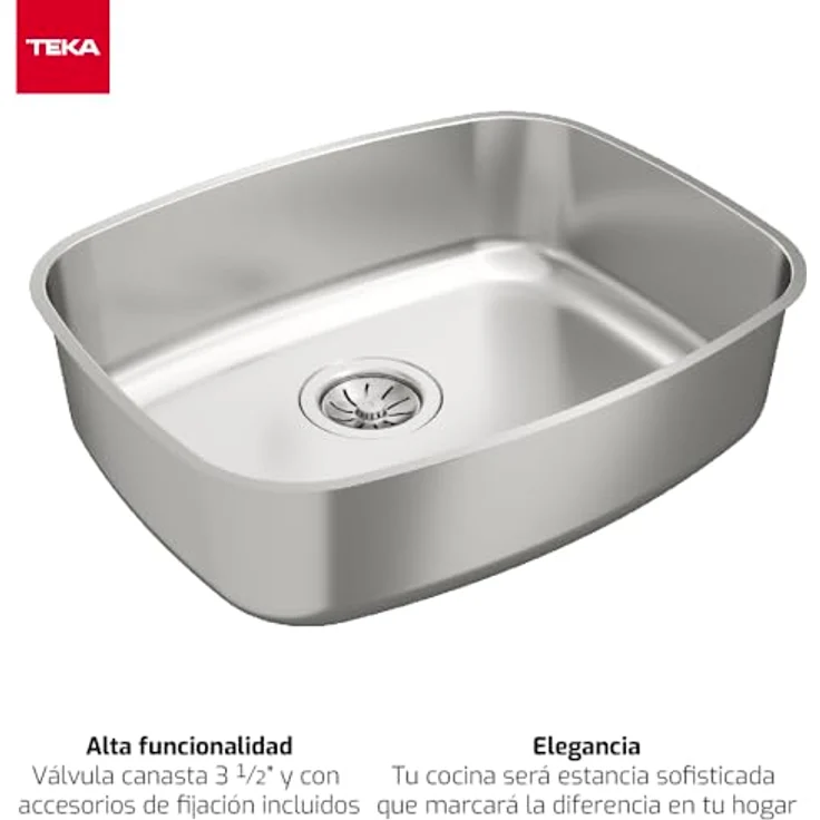 TEKA BE 50.40 Max - Edelstahl Unterspüle, 1 Spülbecken, niedrige Arbeitsplatte, Spüle 60 cm, Tiefe 20 cm – Bild 3