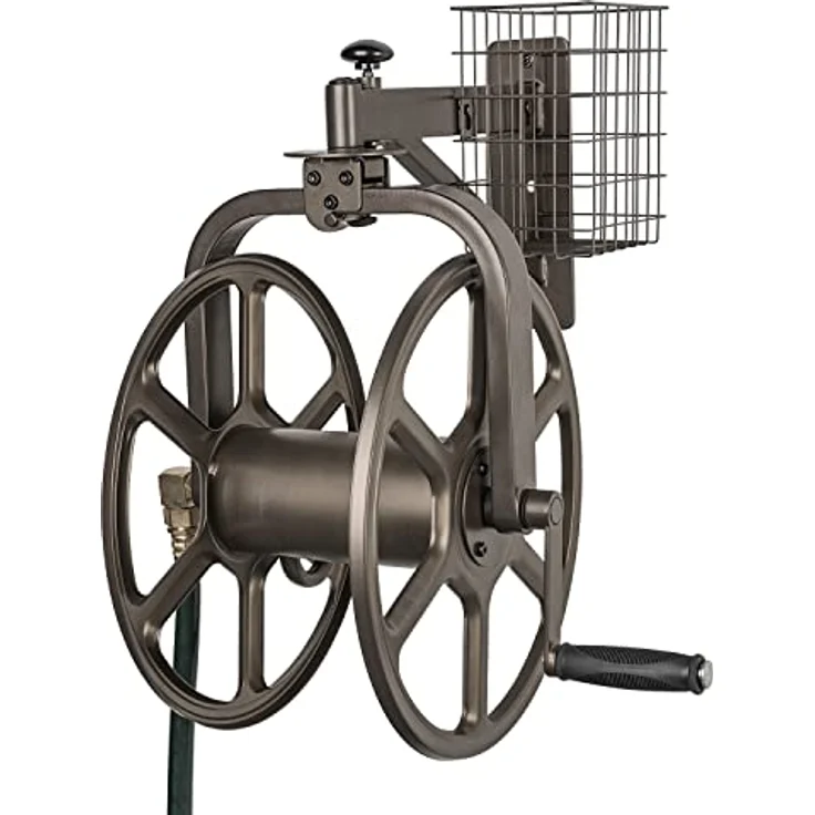 Liberty Garden 712 Schlauchtrommel, einarmig, multidirektional, für Gartenschlauchtrommel, hält 4,5 m, 1,6 cm, bronzefarben – Bild 1