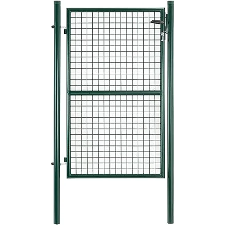 Wiesenfield Gartentor Metall Stahl 107.5 x 196 cm, Grüne Pulverbeschichtung, Abschließbar, Komplettset – Bild 5