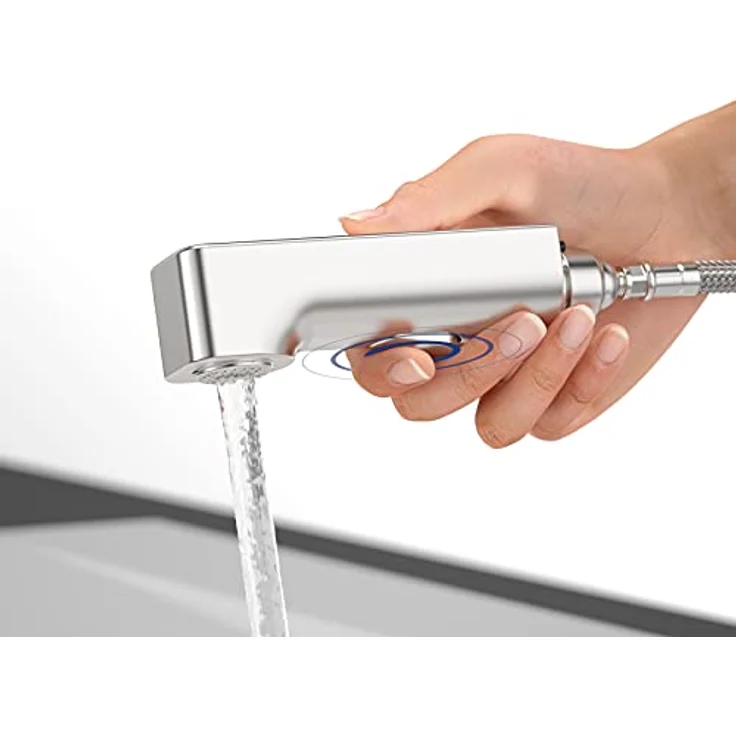 Villeroy & Boch Junis Shower 928100LC, Küchenarmatur mit herausziehbarer Handbrause aus massivem Edelstahl, 120° Schwenkbereich, 189 mm Höhe – Bild 5