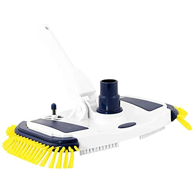 Zelsius Poolbürste mit 7 unteren und 4 seitlichen Bürsten | rechteckig | Pool Bodenreiniger für Ø 32/38 mm Schlauch | Bodensauger, Poolsauger, Reinigungsbürste für Teleskopstange zur Poolreinigung