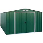 Duramax ECO 10 x 12 (11.03 m²) Metallgerätehaus, feuerverzinktes Metall gerätehaus - Geräteschuppen, verstärkte Dachkonstruktion, wartungsfreier und wetterfester Metallschuppen, Grün