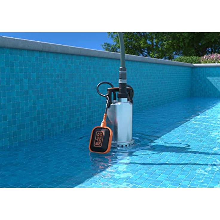 Black+Decker BXUP750XCE Tauchpumpe für Klarwasser, 750 W, max. Förderleistung 11.000 l/h, max. Förderhöhe 8,5 m, Grau – Bild 4
