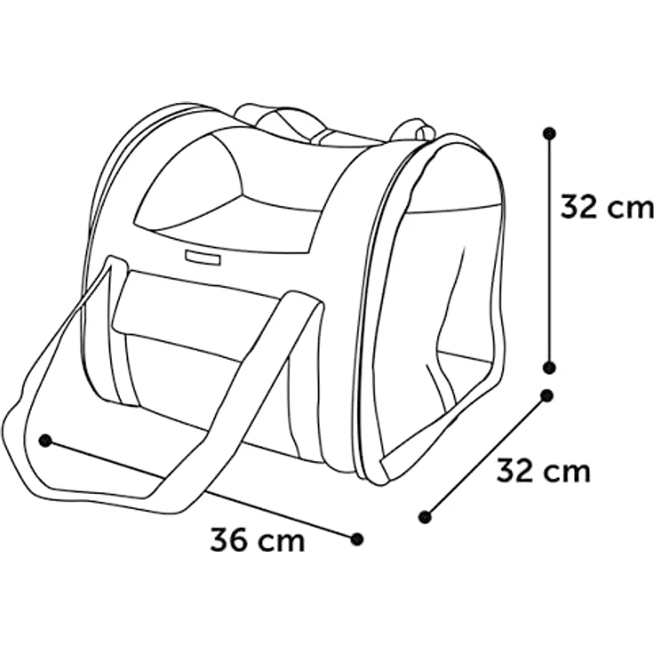 Flamingo Tiertransporttasche Rucksack Lenie, mit herausnehmbarer Bodenplatte und Kurzleine, blau, 36 x 32 x 32 cm – Bild 5