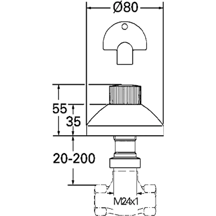 GROHE Unterputz-Ventil-Oberbau Atlanta, für Rapido C, Einbautiefe 20-200mm, Chrom, mit Long-Life Oberfläche – Bild 2