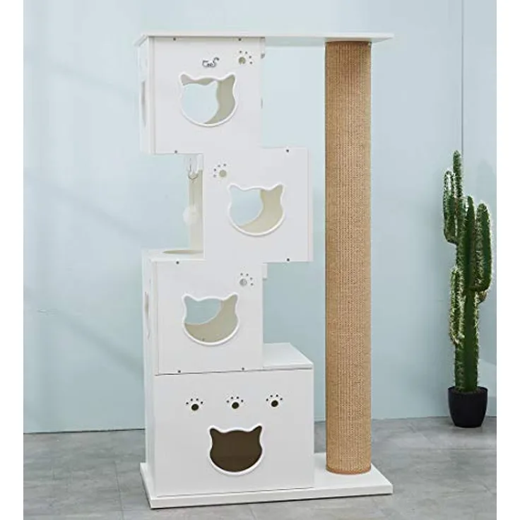Cats Design Kratzbaum Grosse Katzen stabil/Katzenbaum XXL Edel/Katzenhaus katzenhöhle Katzenbett/Multi Cat Tree D5b