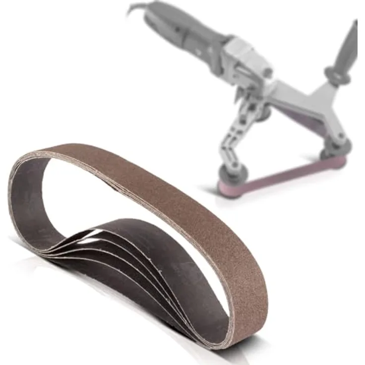 STAHLWERK Schleifband 5er Set mit P80 Körnung 40 x 760 mm Universal-Schleifpapier | Gewebe-Schleifband | Schleifmittel für Rohrbandschleifer, Bandschleifer und Schleifgeräte