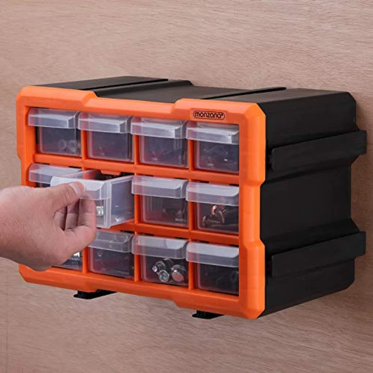 Monzana Kleinteilemagazin Sortimentskasten erweiterbar 24 Fächer Sortierbox für Kleinteile Aufbewahrungsbox Werkstatt – Bild 4