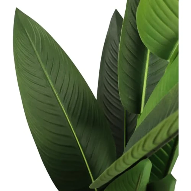 hjh OFFICE Kunstpflanze Paradiesvogel 150cm groß Strelitzia Künstliche Tropische Palme im weißen Topf, geeignet für Innenbereich – Bild 2