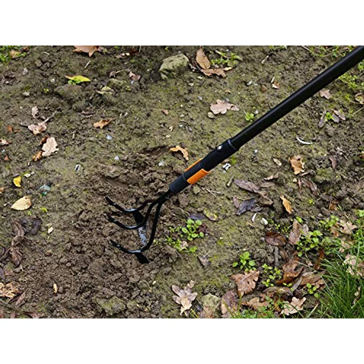 Fiskars Krümmerjäter, Zwei Geräte in einem: Krümmer & Jäter, Gerätekopf, Schwarz-Orange, QuikFit, 1000681 – Bild 4
