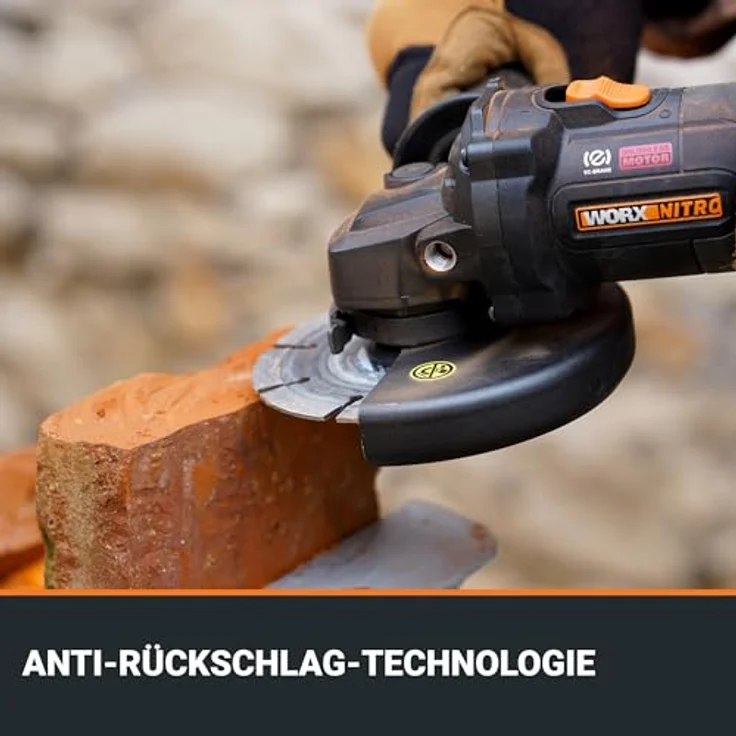 Worx Nitro WX814.9, Akku-Winkelschleifer 20 V Solo mit bürstenlosem Motor und 125 mm Scheibengröße – Bild 4