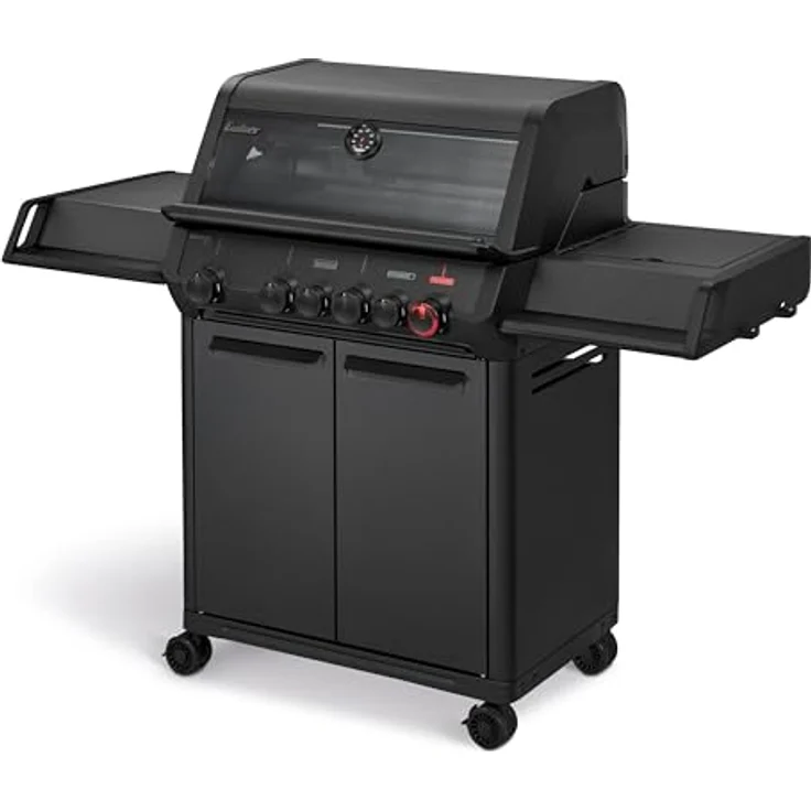 Enders® Monroe Pro 4 SIKR Turbo Shadow, Gasgrill mit 800 °C TURBO ZONE, Infrarot-Backburner und emailliertem Gussrost – Bild 2