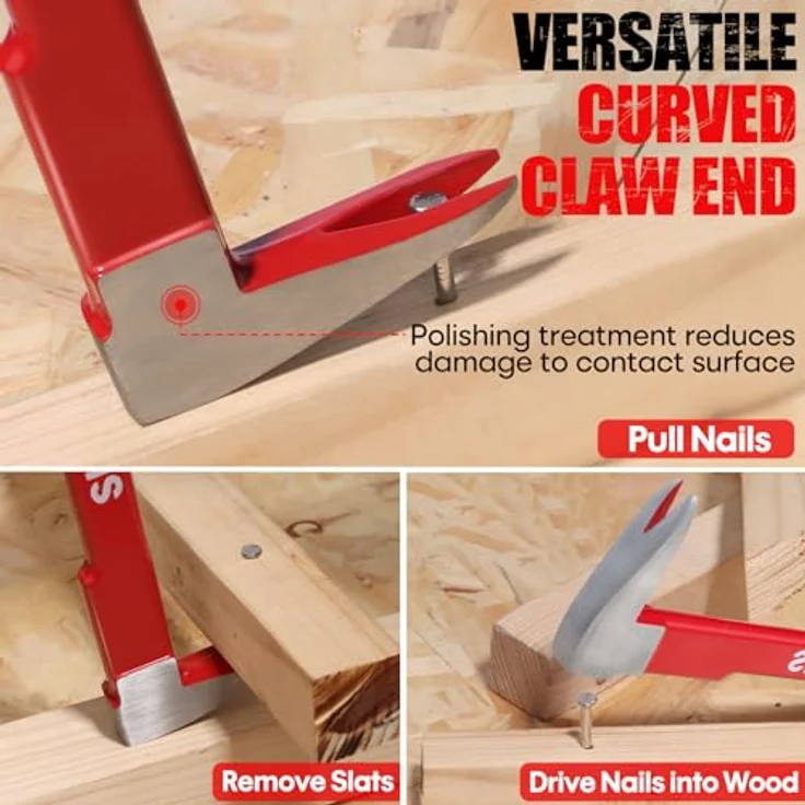 SHALL 3-teiliges Nagelzieher-Werkzeugset, 12 Zoll, 10 Zoll, 8 Zoll – Robust, aus hochkohlenstoffhaltigem Stahl, ideal für Holzbearbeitung und Renovierungen – Bild 4