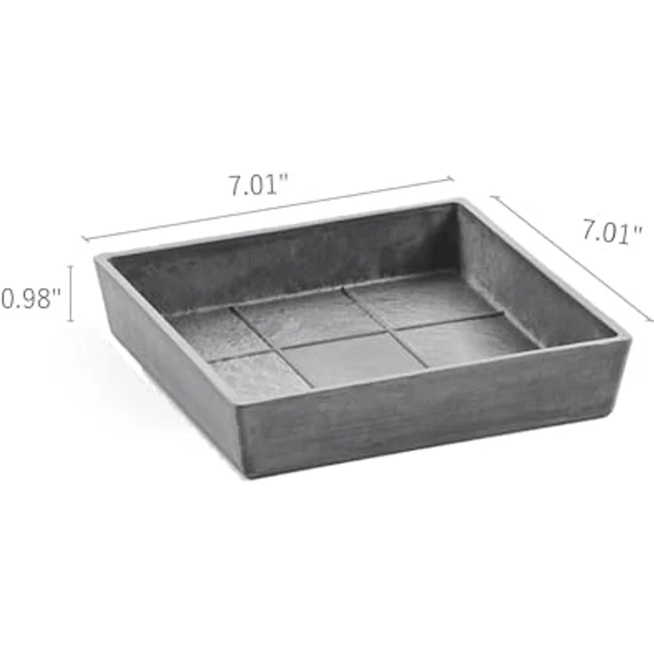 ECOPOTS Blumentopfuntersetzer SQUARE SAUCER Grey, aus Recyclingkunststoff, bruchsicher, leicht und UV-beständig – Bild 6