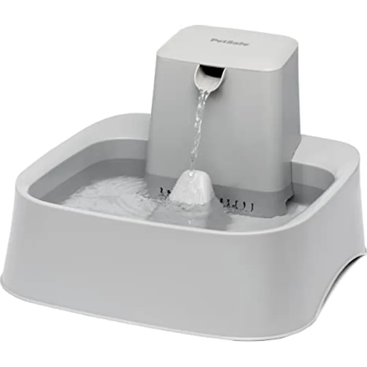 PetSafe 7,5 Liter Trinkbrunnen Drinkwell für Hunde und Katzen, Duales Filtersystem, aus BPA-freiem Kunststoff, Grau