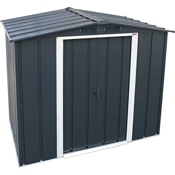 Duramax ECO 6 x 4 (2.17 m²) Metallgerätehaus, feuerverzinktes Metall gerätehaus - Geräteschuppen, verstärkte Dachkonstruktion, wartungsfreier und wetterfester Metallschuppen, Anthrazit – Bild 4