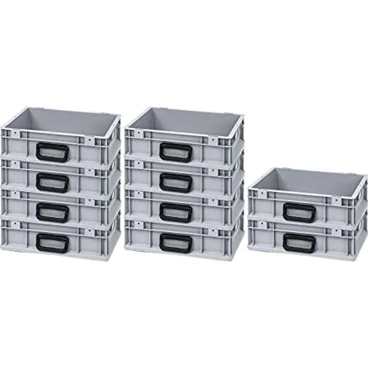 SparSet 10x Eurobox NextGen Portable Uno | HxBxT 12x30x40cm | 11 Liter | Eurobehälter, Transportbox, Transportbehälter, Stapelbehälter