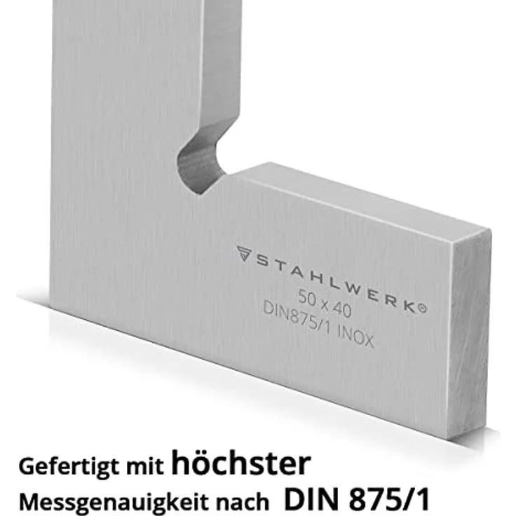 Stahlwerk Flachwinkel 90° Set 6-teilig DIN 875/1, rostfreier Edelstahl, präzise Messung, für Stahl- und Metallbau – Bild 4