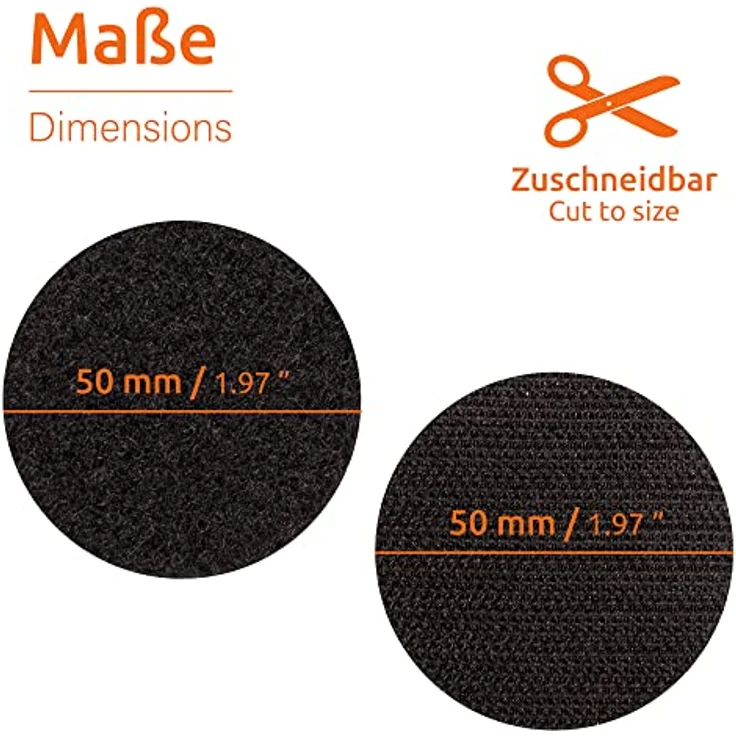 ECENCE 18x Klett Klebepads selbstklebend, rund wiederverwendbares Klettpad für Auto, Haushalt, Wände, Boden, Extra stark, Befestigung ohne Bohren Schwarz – Bild 5