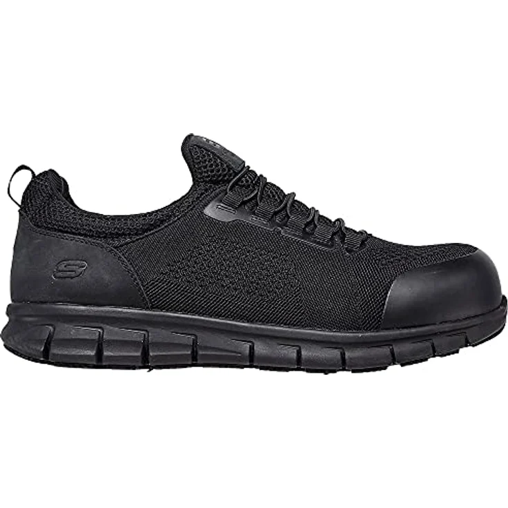 Skechers Skechers Synergy Omat S1P Arbeitsschuh, rutschfest mit Aluminiumlegierung Zehenkappe, in schwarz – Bild 2