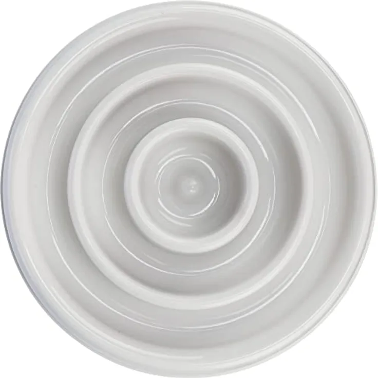 TRIXIE Slow Feeding Anti Schling Napf, Kunststoff/TPR, 0,45 L/Ø 23 cm, Grau - 25029