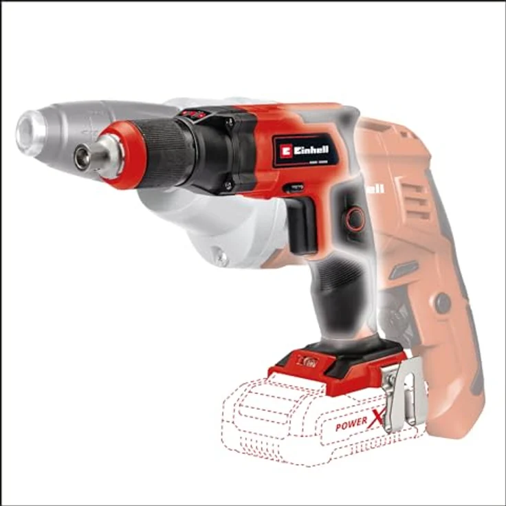 Einhell Akku-Trockenbauschrauber TE-DY 18 Li-Solo Power X-Change PXC (Li-Ion, 18 V, 4000 min.-1, Tiefenanschlag, Dauerbetrieb, ohne Akku und Ladegerät, inkl. Koffer E-Box S35) – Bild 5