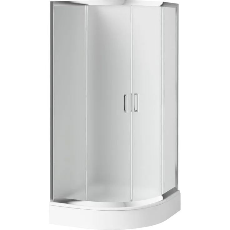 Deante Funkia halbrunde Duschkabine, satiniertes Glas, 90 cm KYP_651K