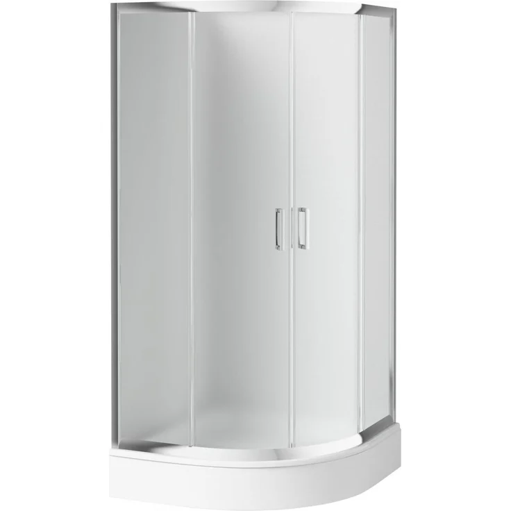 Deante Funkia halbrunde Duschkabine, satiniertes Glas, 90 cm KYP_651K
