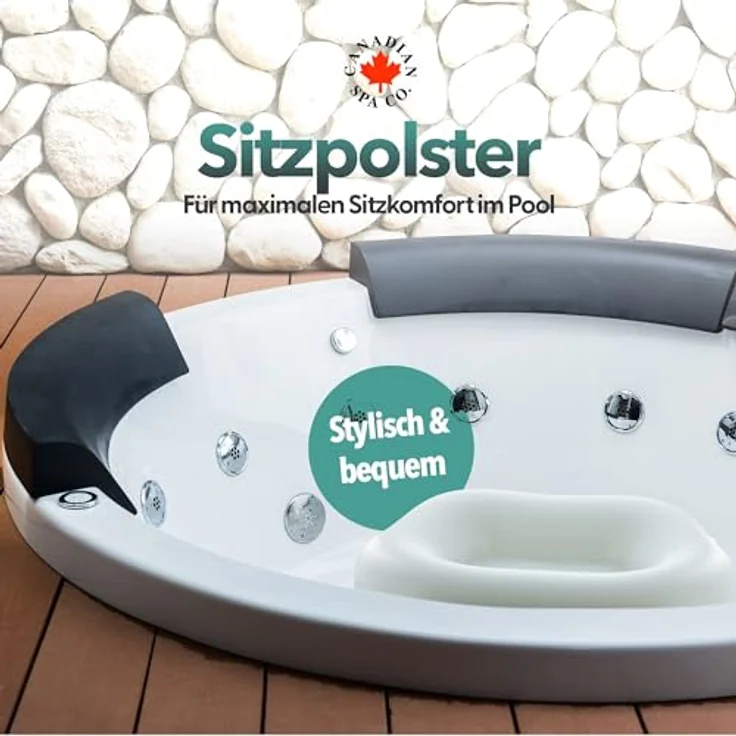 Canadian Spa GmbH Whirlpoolsitz Wassergefuelltes Sitzpolster, variable Sitzerhöhung 8 bis 13 cm, wasserdicht und robust – Bild 2