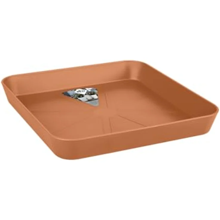 Elho Loft Urban Untersetzer Eckig 22 - Untersetzer - Tonrot - Außenzubehör - Ø 22 x H 3.1 - Mit Blick auf die Natur entwickelt, terra, 9270312227000 – Bild 1