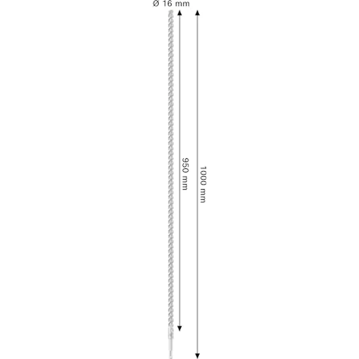 Bosch PRO SDS plus-5X Hammerbohrer, 16 mm für Beton und Stahlbeton, hohe Lebensdauer, 950 mm Länge – Bild 3