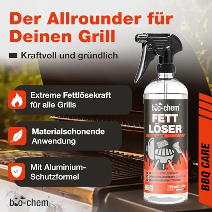 bio-chem Fettlöser Grillreiniger, 5 Liter Kanister - Effektive Profi-Qualität, geruchsneutral & materialschonend für alle Oberflächen, besonders Aluminium – Bild 2