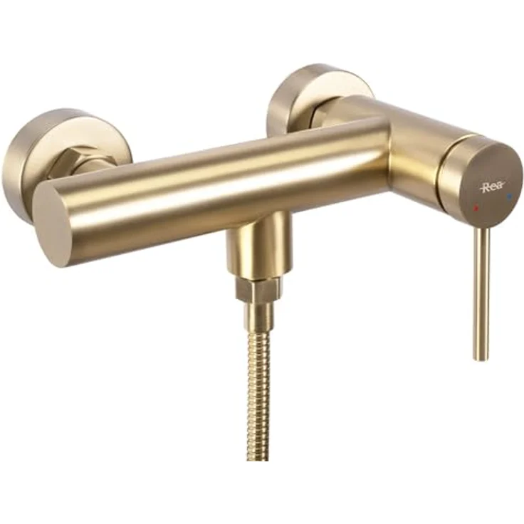 Rea Duscharmatur JS-701304BG, Messing in gebürstetem Gold, kratz- und korrosionsbeständig, 14x22x11 cm – Bild 3