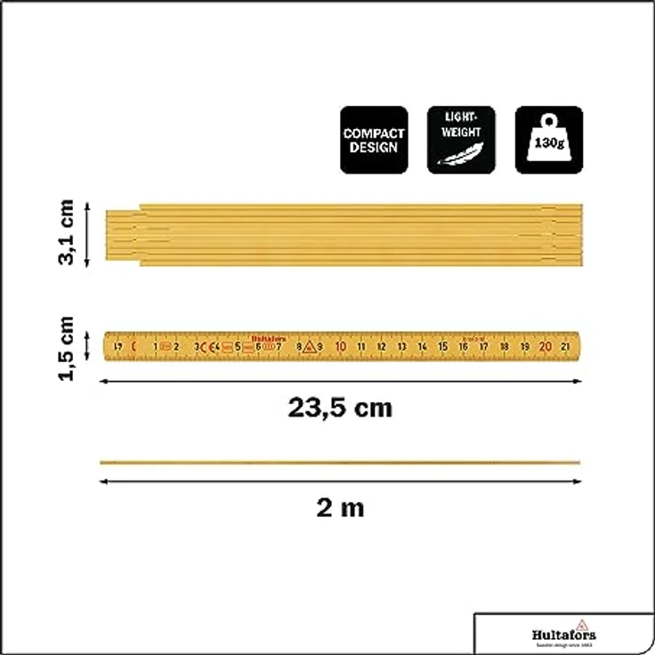 Hultafors Glasfasergliedermassstab G59 -mm, 2 m, G59-2-10, 200004 – Bild 3