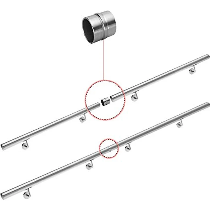monzana Handlauf 500cm Edelstahl V2A Geländer Treppe Wandhandlauf Brüstung Griff 80-600cm – Bild 9