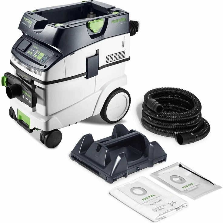 Festool Absaugmobil CLEANTEC CTM 36 EI AC-PLANEX 578156, Nass- und Trockensauger mit AUTOCLEAN Hauptfilterabreinigung, Bluetooth Steuerung und Touch-Bedienung, blau