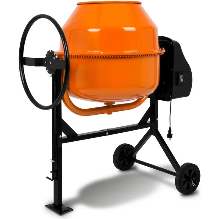 EBERTH Betonmischer 160 L Elektrisch, 650W Motor, Stahlgestell, orange/schwarz