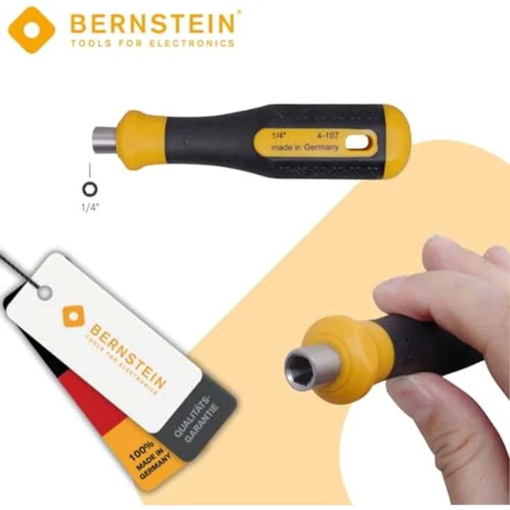 Bernstein Werkzeug GmbH BERSTEIN Drehmoment Adapter Satz 7-tlg, 0.6 bis 3.0 Nm, 1/4 Zoll Bitmagnetaufnahme, für präzises Arbeiten an Elektronik und Maschinen – Bild 3