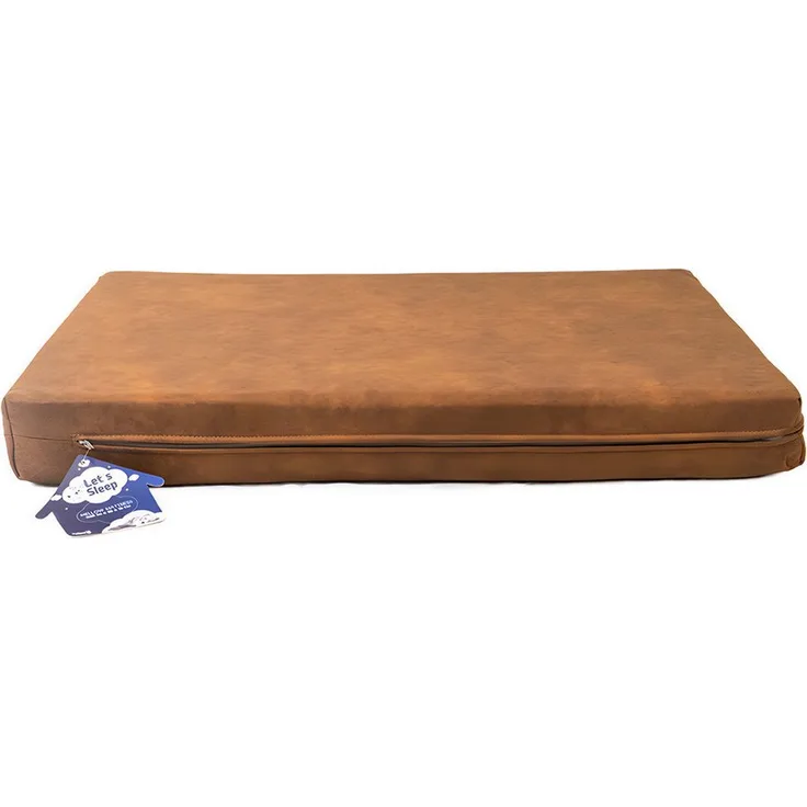 Holland Animal Care Lets Sleep Mellow Mattress, orthopädisches Hundebett in cognac mit Memory-Schaum und rutschfester Unterseite