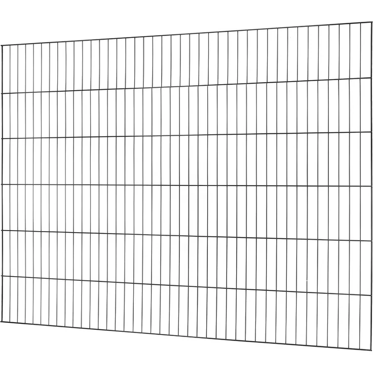 JUNGELMAR Classic-Einstabmatte 2000X1500 mm, anthrazit, hochwertige Zaunmatte aus Stahl, zinkphophatiert und pulverbeschichtet, Maschenweite 50x250 mm