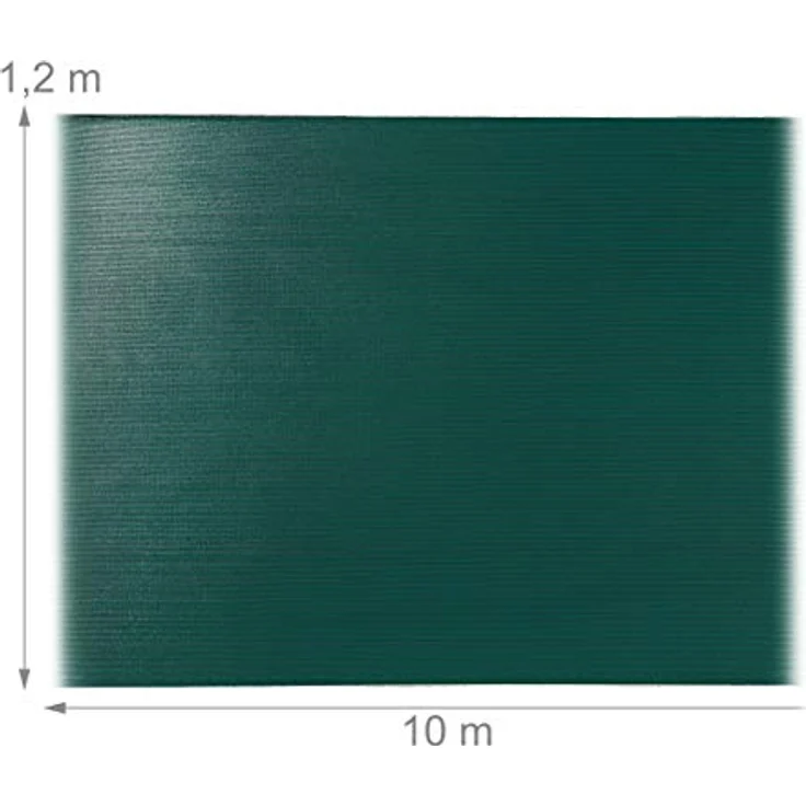 Relaxdays Zaunblende, Sichtschutz für Zaun & Balkongeländer, HDPE Gewebe, UV-stabilisiert, wetterfest, 1,2 x 10 m, grün – Bild 4