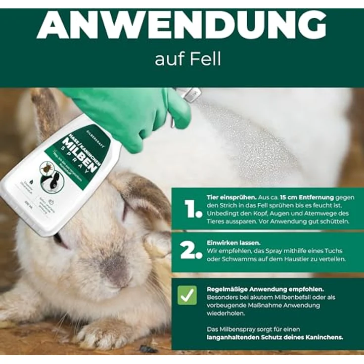 Silberkraft Milbenspray für Hase/Kaninchen, effektives Kontakt- und Umgebungsspray, 500 ml, ohne Nervengifte – Bild 6